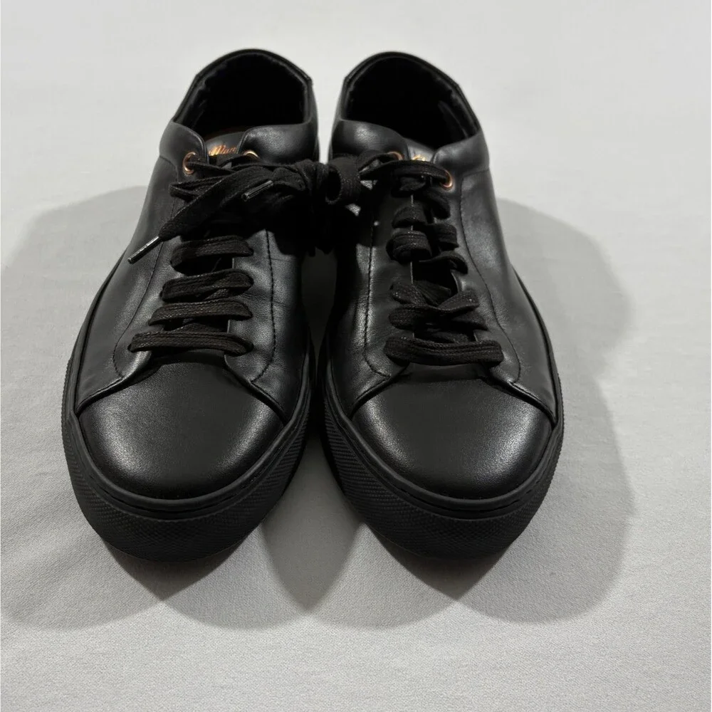 Good Man Edge Lo Top Sneaker Black Nappa Leather Mono Italy Mens Shoes Sz 7